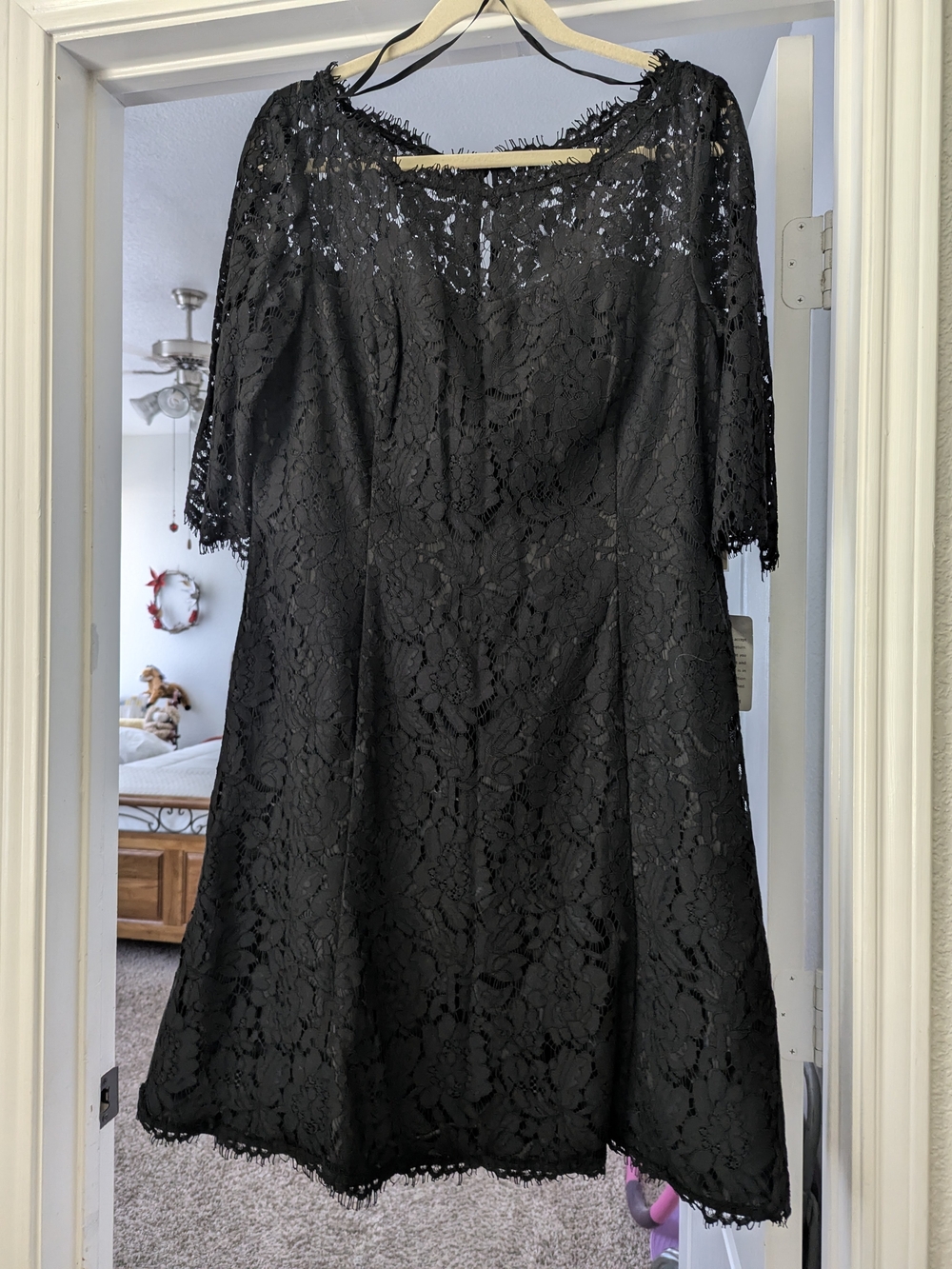 Eliza J. Black Lace A-Line Women's Dress
